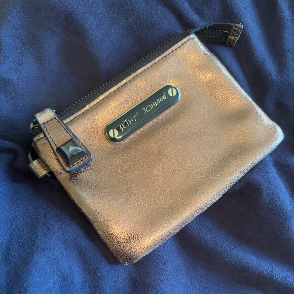 Betsey Johnson Copper Metallic Card Holder Wallet & Ombre' Animal Print Interior - Picture 12 of 12